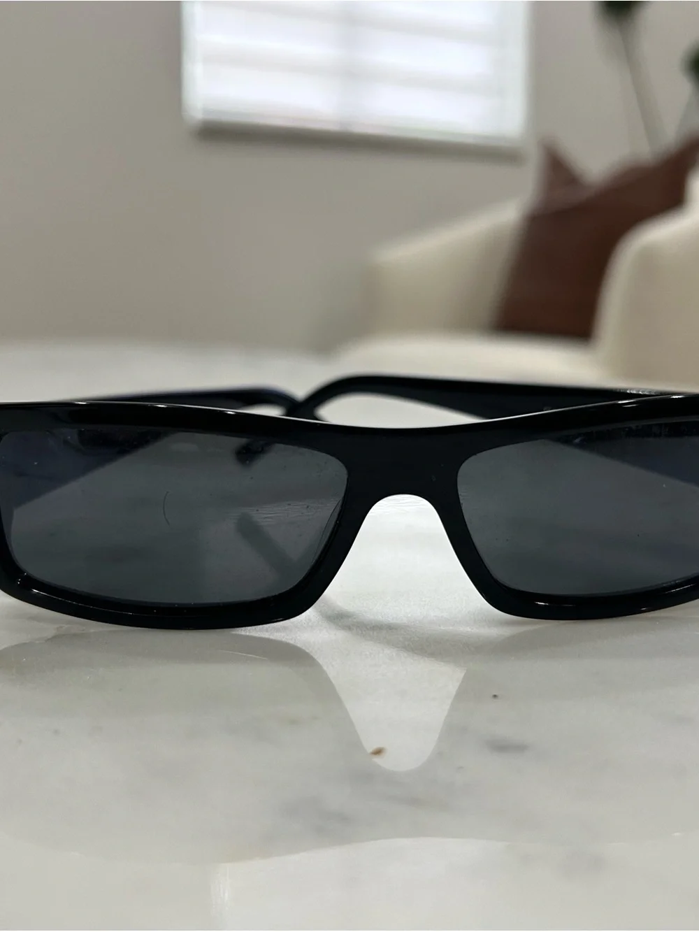 Classic Black Rectangular Sunglasses for Women - Sleek Dark Lenses